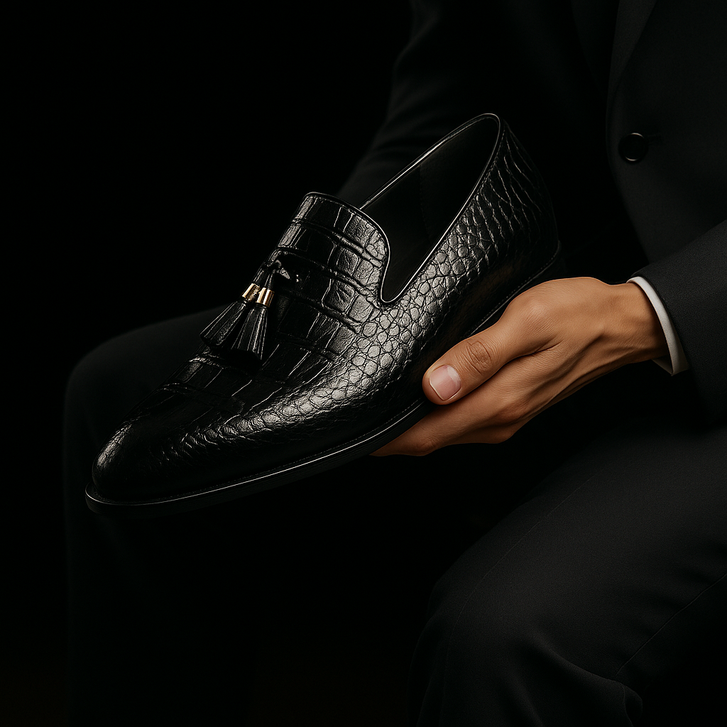 Ricco Crocodile Leather Loafers