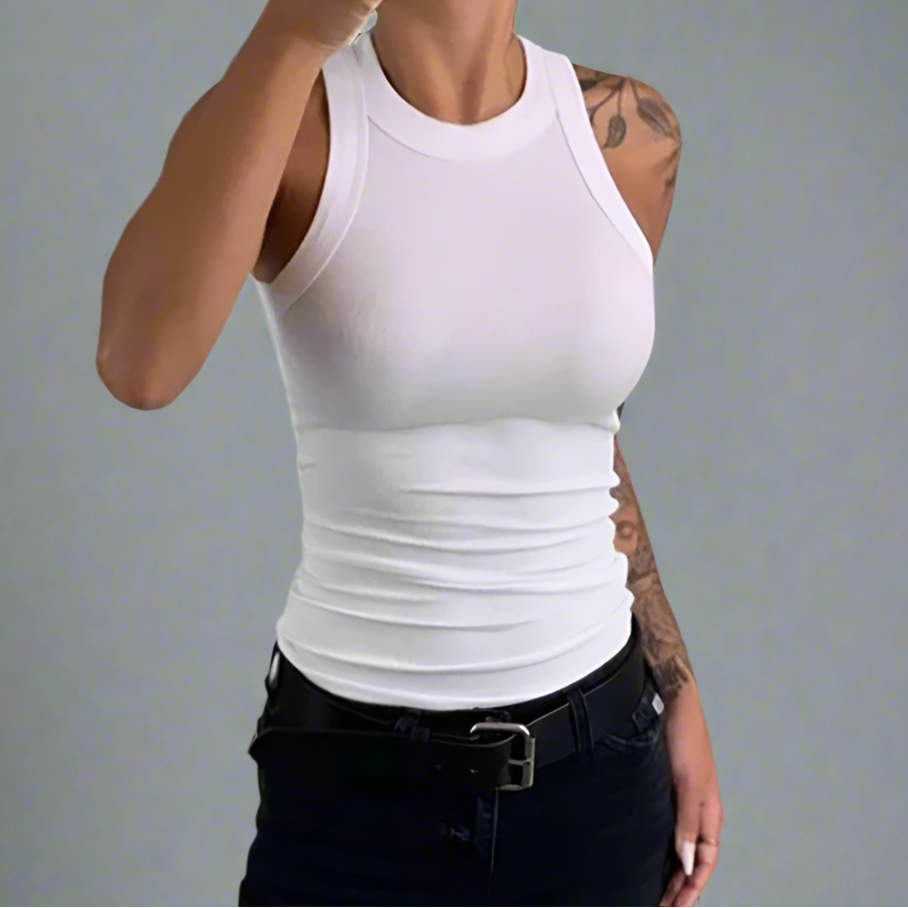 Ribbed En Pointe Tank