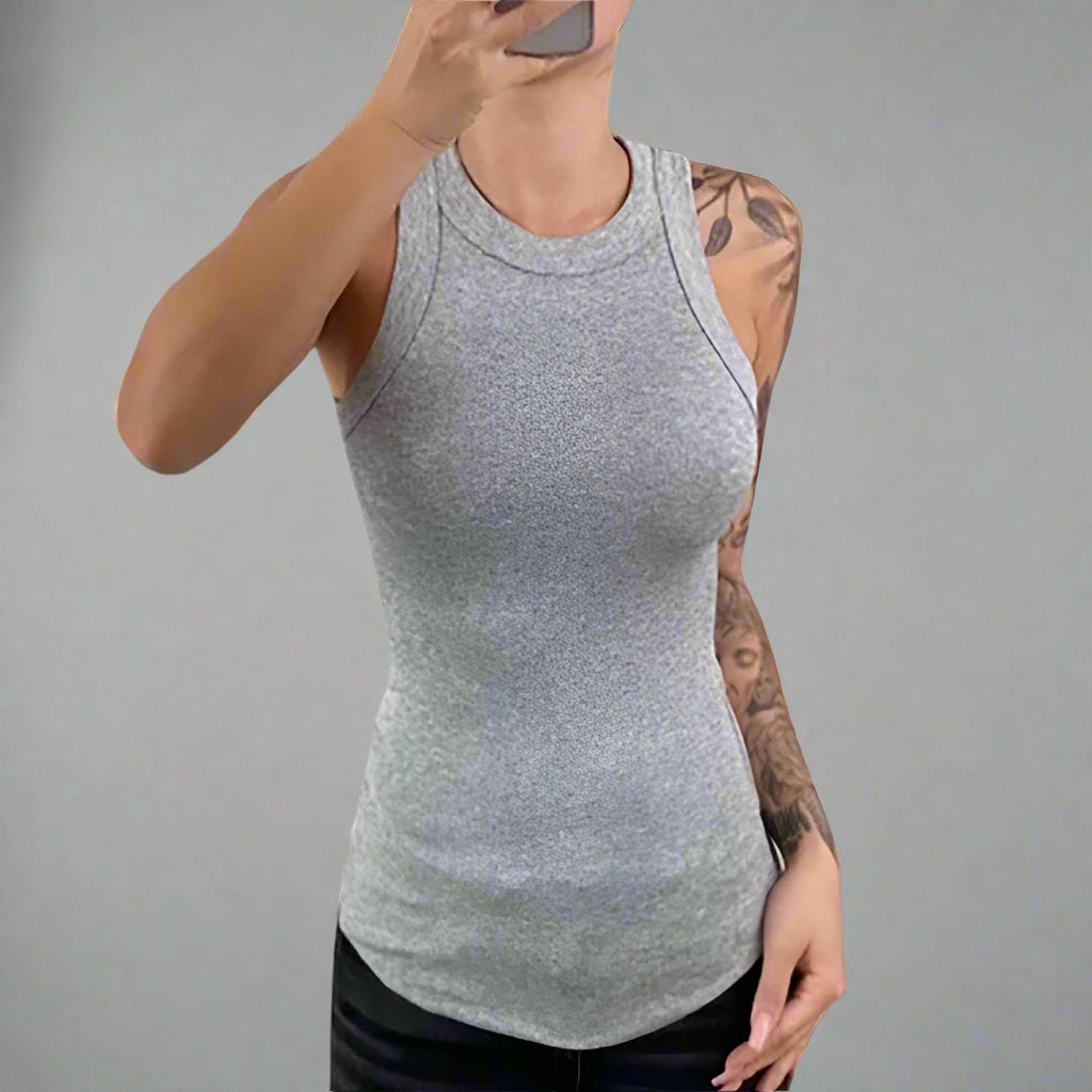 Ribbed En Pointe Tank