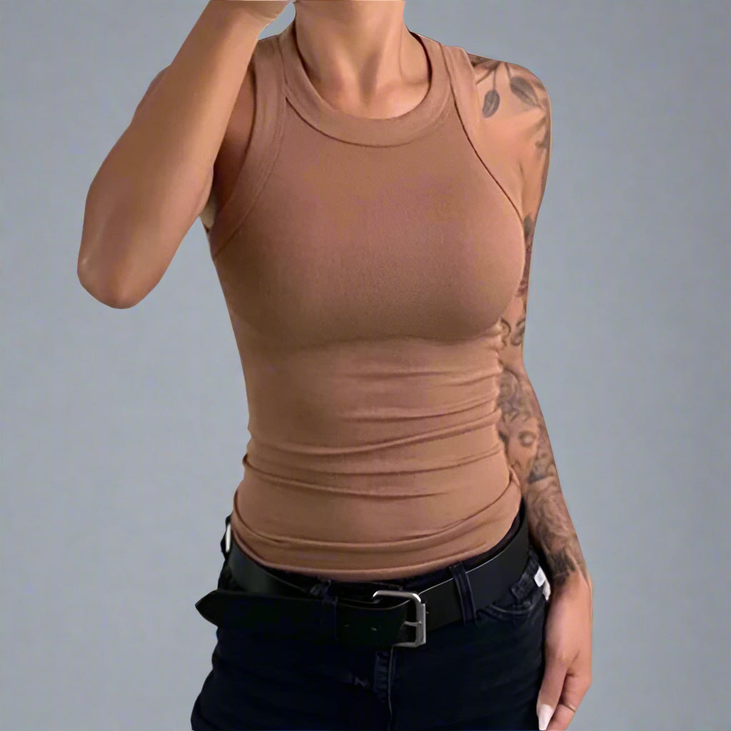 Ribbed En Pointe Tank