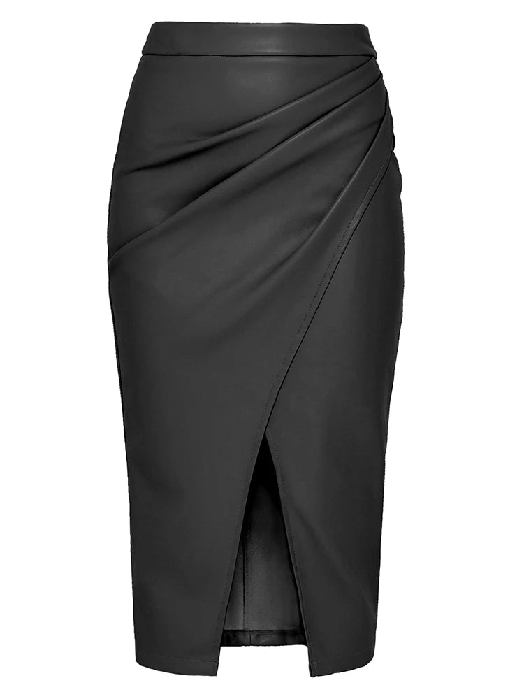Radiant Leather Skirt