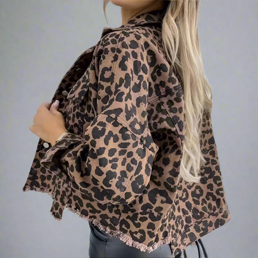 Vogue Leopard Denim Jacket