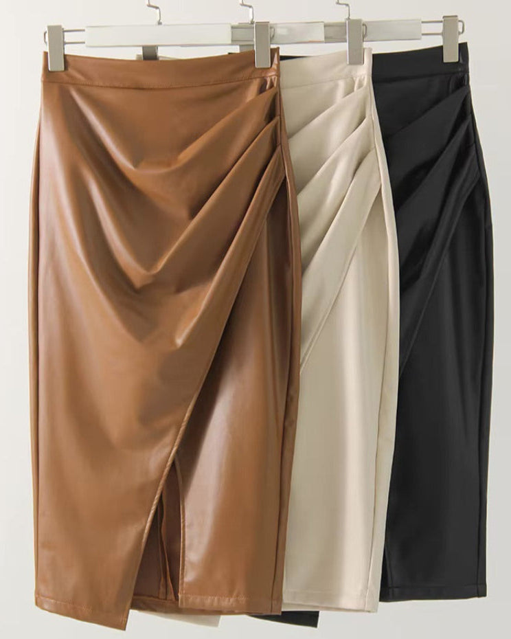 Radiant Leather Skirt
