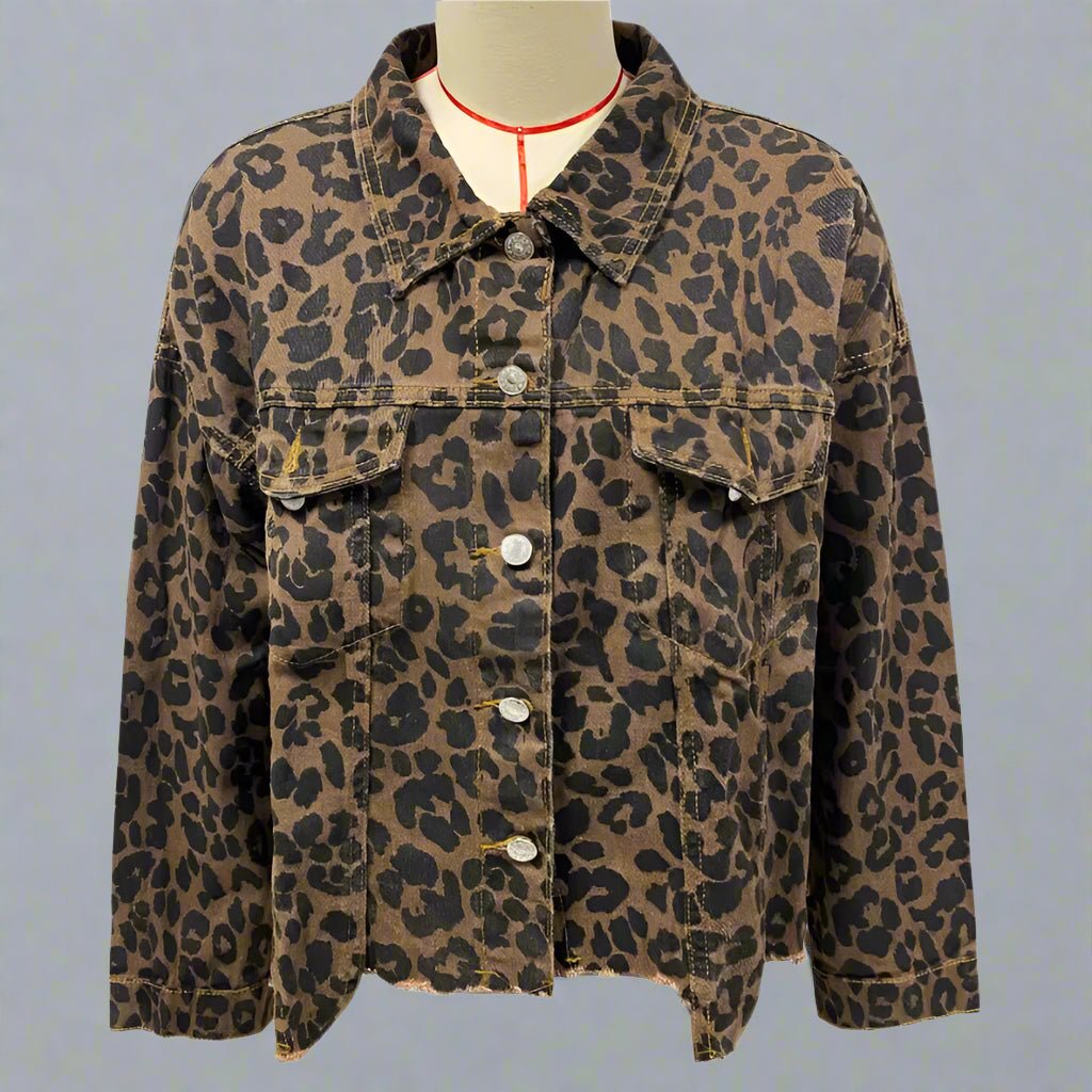 Vogue Leopard Denim Jacket