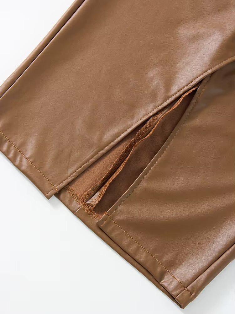 Radiant Leather Skirt