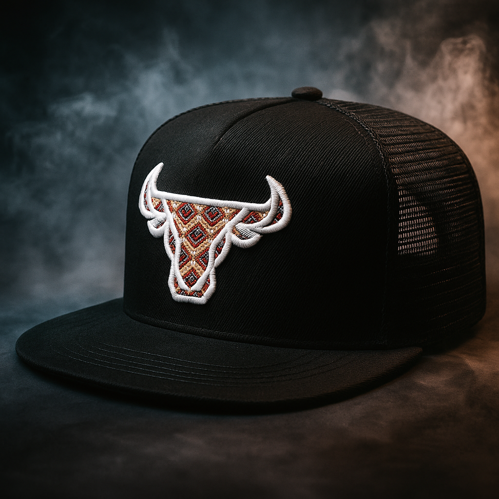 Aztec Bull Flatbill Hat – 6th & Black
