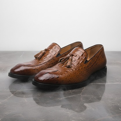 Ricco Crocodile Leather Loafers