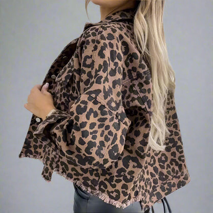 Vogue Leopard Denim Jacket