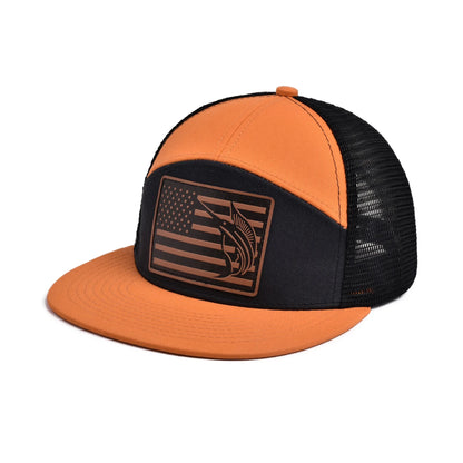 Fishing 7 Panel Flatbill Hat