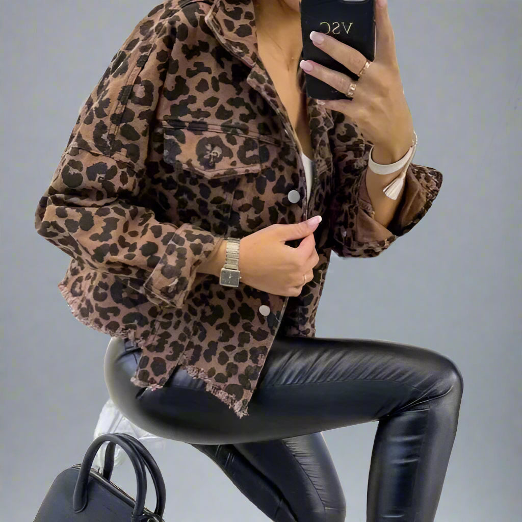 Vogue Leopard Denim Jacket
